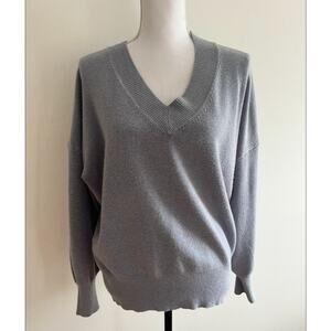Women's Philosophy Heather Gray split side long sleeve knit sweater size Large